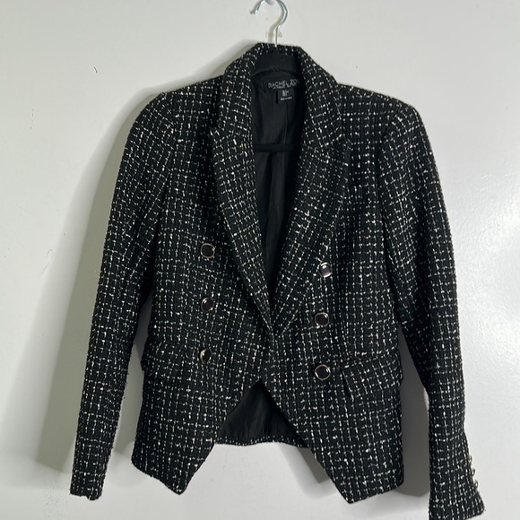 Rachel Zoe black and sliver tweed jacket size small - Picture 3 of 12